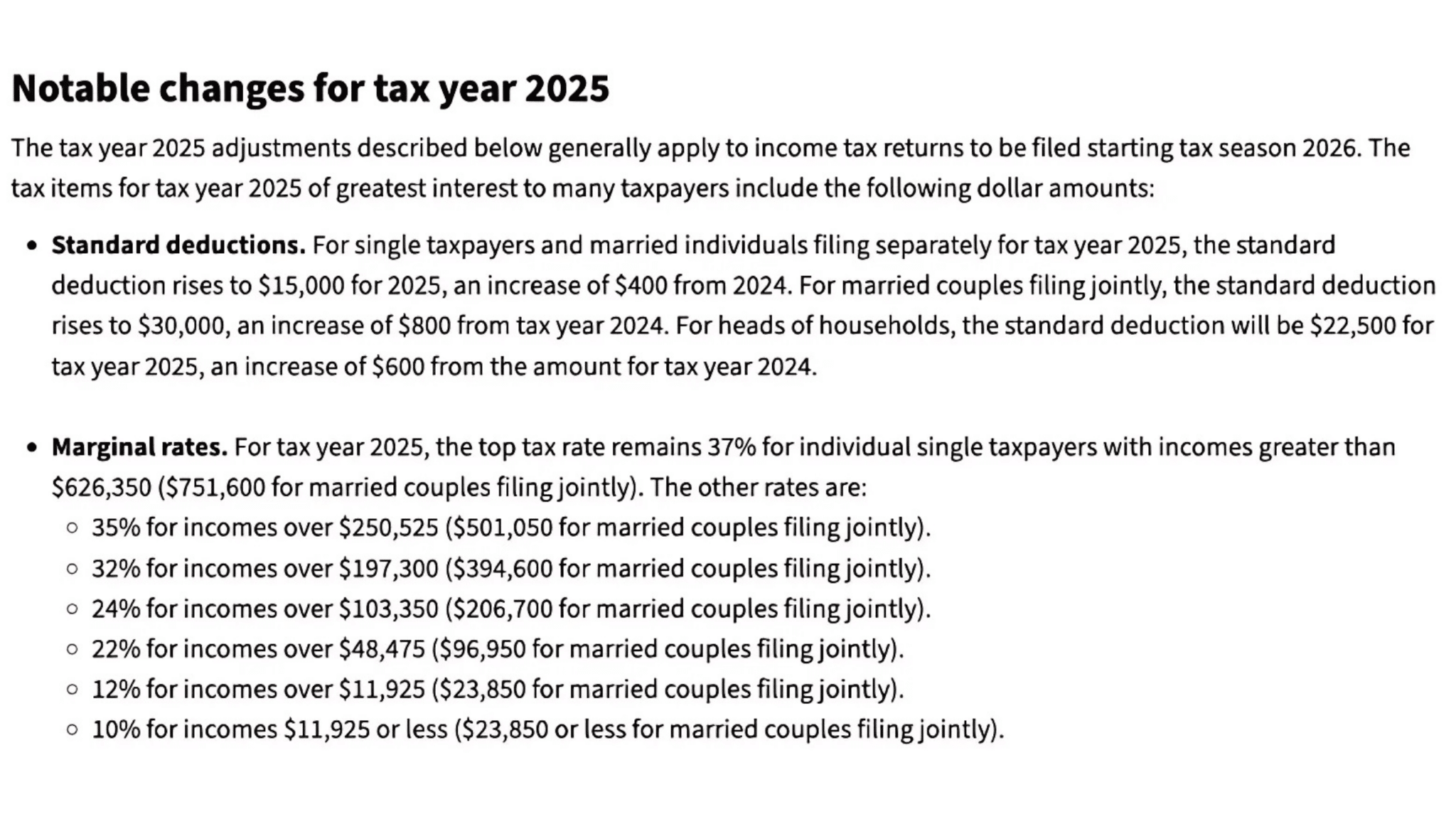 W-2 tax brackets in 2025